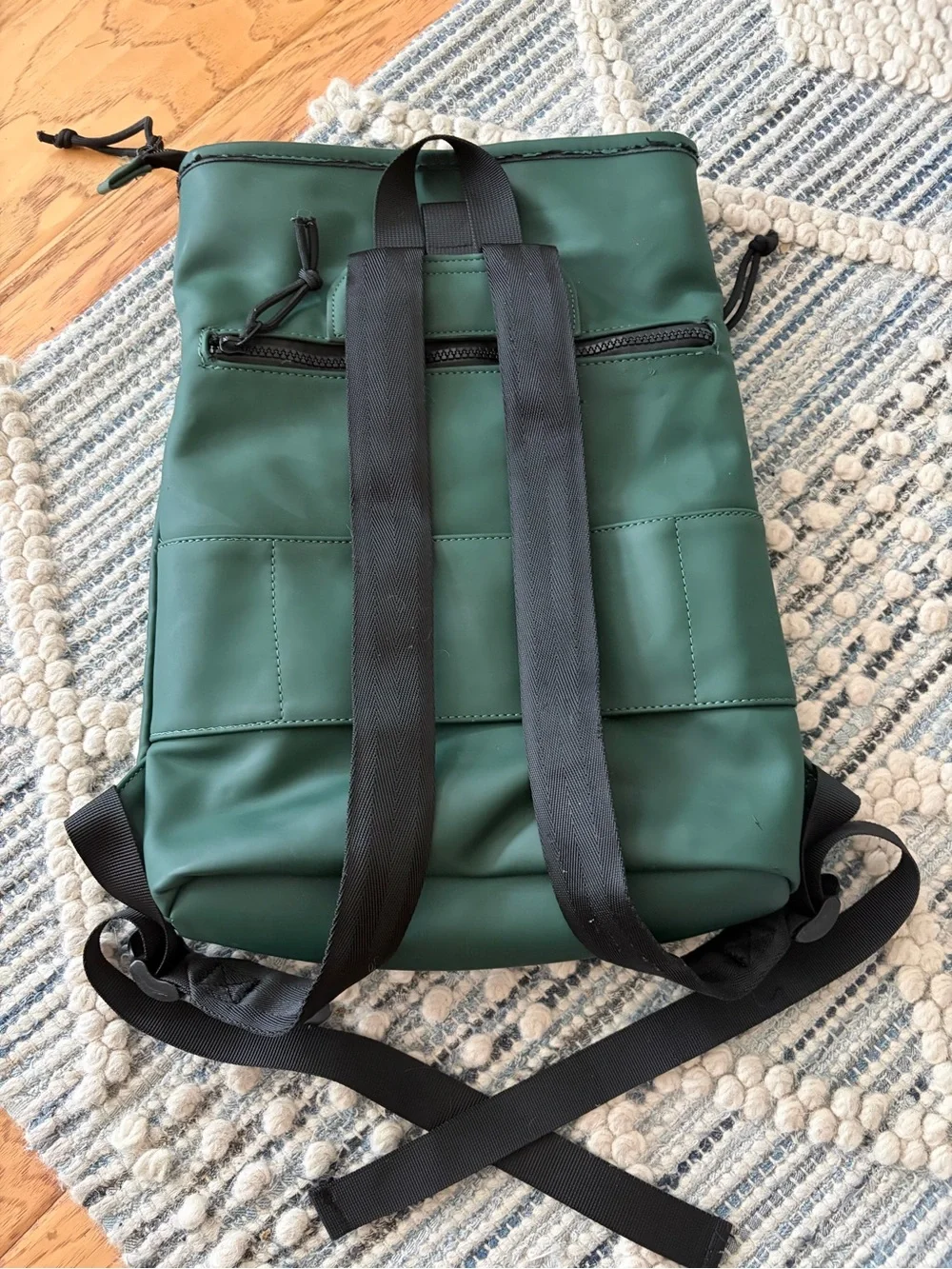 Duchamp Forest Green Roll-Top Backpack with Black Accents